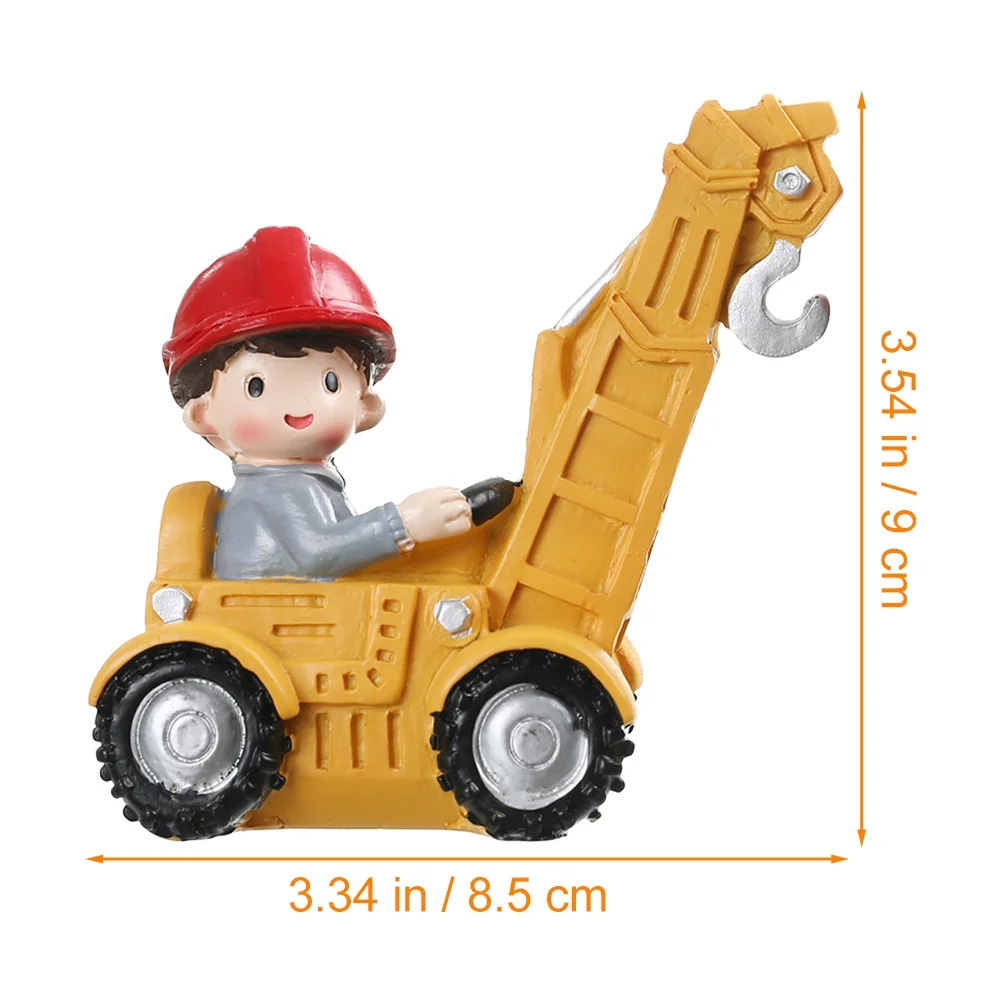 ديكور سيارات الراتنج الهندسية الصغيرة للبنين عيد ميلاد البناء كعكة زينة كعكة ديكور حفلة سيارة زخرفة سطح المكتب #2