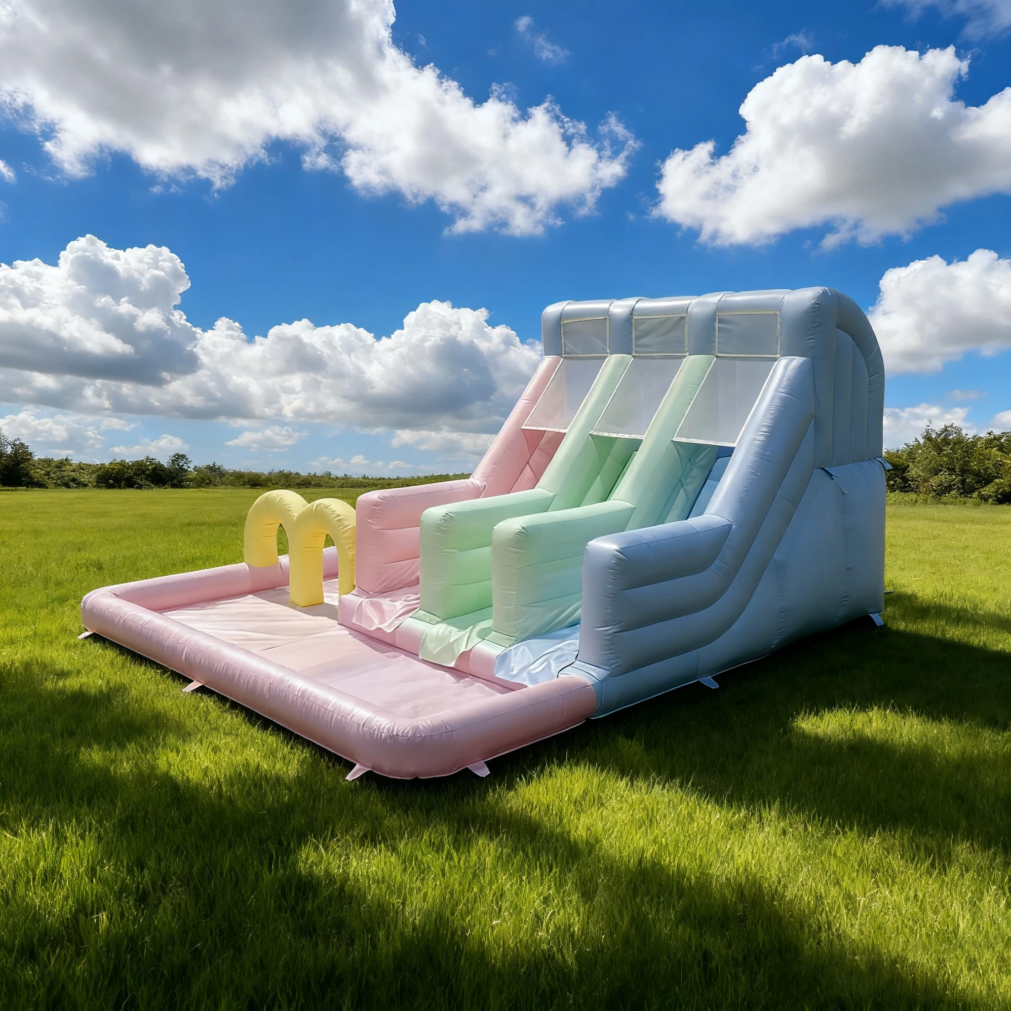 Castillo de salto inflable popular con tobogán, castillo inflable para interiores y exteriores + soplador incluido