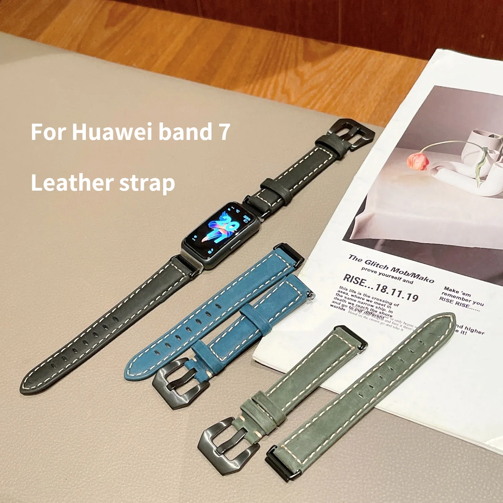 Leather Strap for Huawei Watch Band 7 Sport Smart Bracelet Replacement Wristband Correa Accessories for Huawei Band 7 Strap Belt