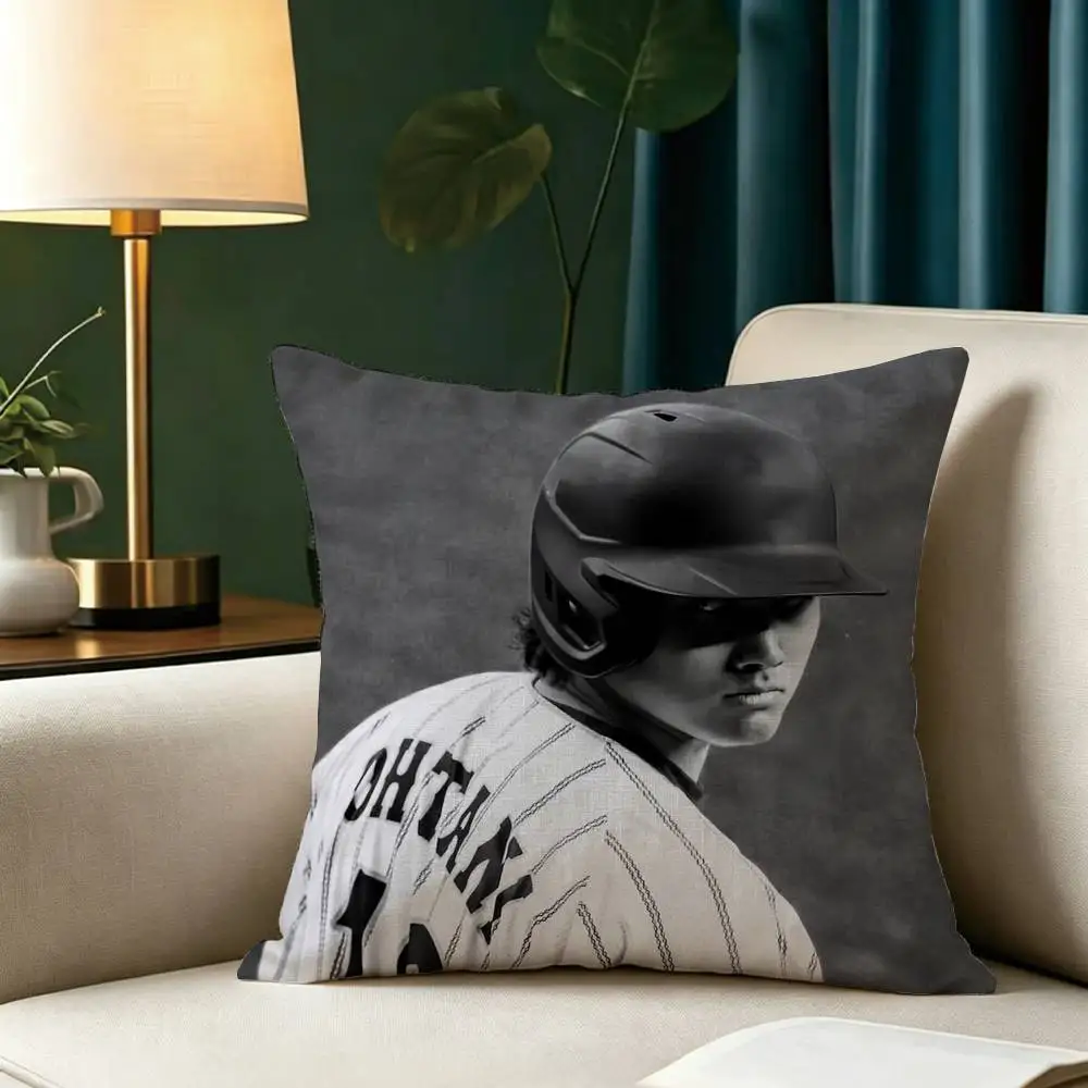 Baseball player Shohei Ohtani Pillow Case Square Double-Sided Sofa Cushion Cover Bedroom Bedside Pillow