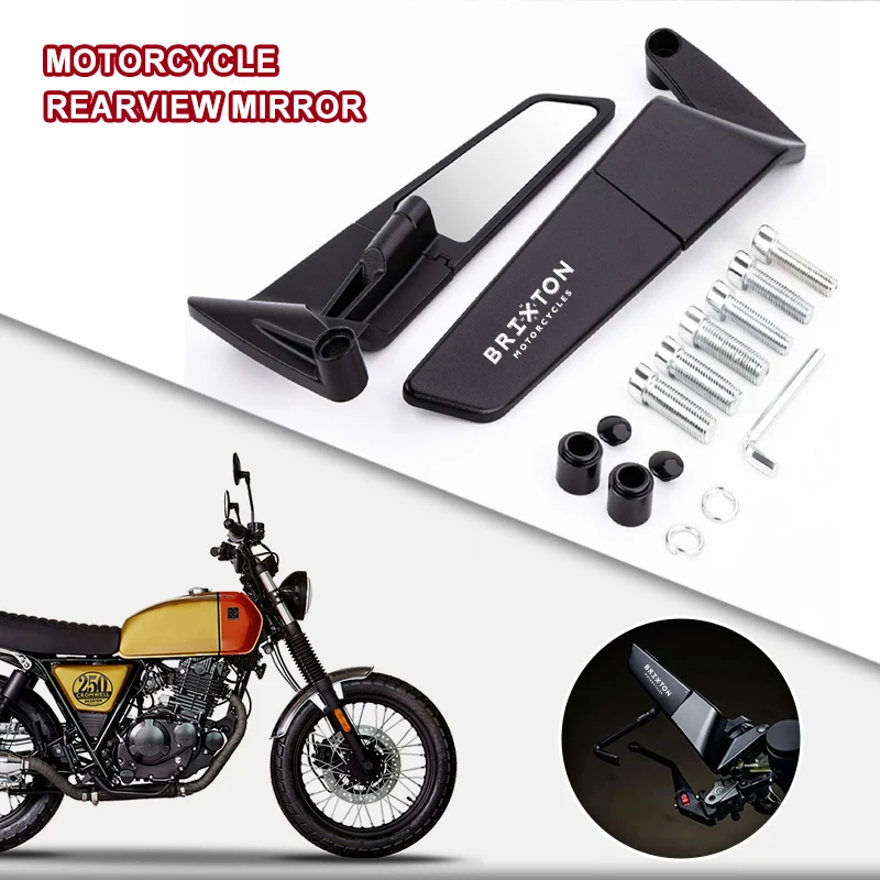 CNC Motorcycle Mirror Wind Wing side Rearview Reversing mirror For BRIXTON Cromwell 125 1200 BX 125R BX150 Felsberg 250 Convex