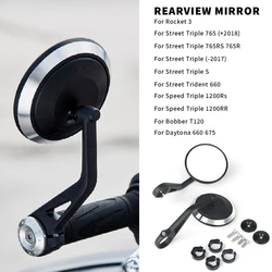 For Rocket 3 Street Triple S 765 765RS 765R Speed Triple 1200RS 1200RR Motorcycle Handlebar Rearview Handle Bar End Mirror Kit