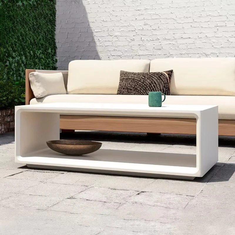 

# Open Storage Coffee Table Minimalist White Lacquer Crafted Tea Table Small Flat Home Coffee