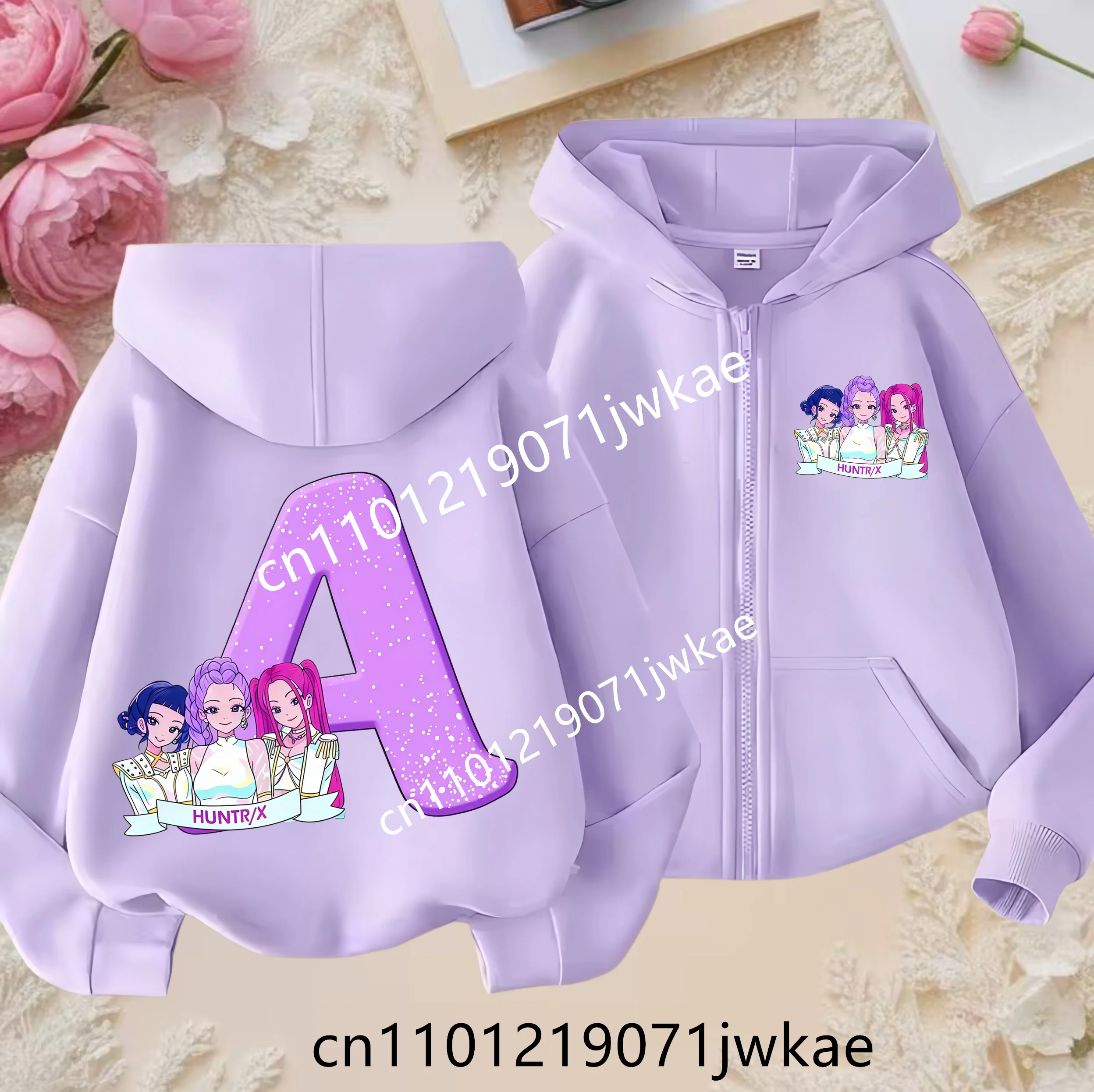 

Zip Up Sweatshirts Kpop Demon Hunters 26 Letter Hoodie Children Clothes Kid Girls Boy Sweatshirt Sajaboys Zipper Hoody Baby Tops