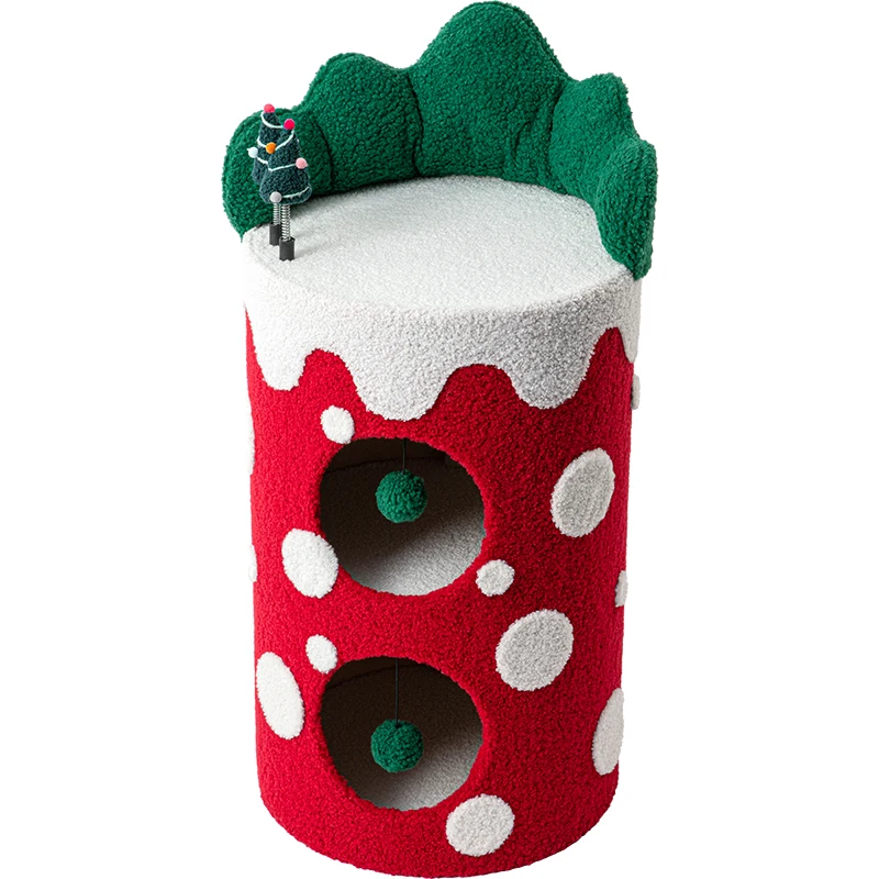 

Christmas Style Pet Sisal Bucket Gift Design Cat Bed Entertainment Toy