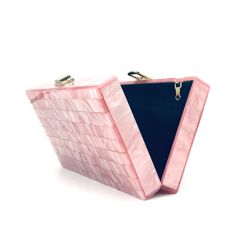 New Fashion Evening Bag Woman 2022 Clutch Pink Ladies Acrylic Handbags Luxury Designer Party Prom Wedding Crossbody Shoulder Bag