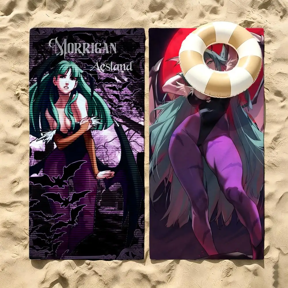 Game Morrigan Aensland Towel Microfiber Beach Towel Quick Dry Absorbent Soft for Swimming Yoga Resort Travel Camping