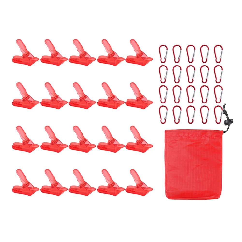 

20 шт. зажимов для уличных тентов с карабинами, клипсы-фиксаторы для тентов, крючки для кемпинга и выживания, инструмент для крепления