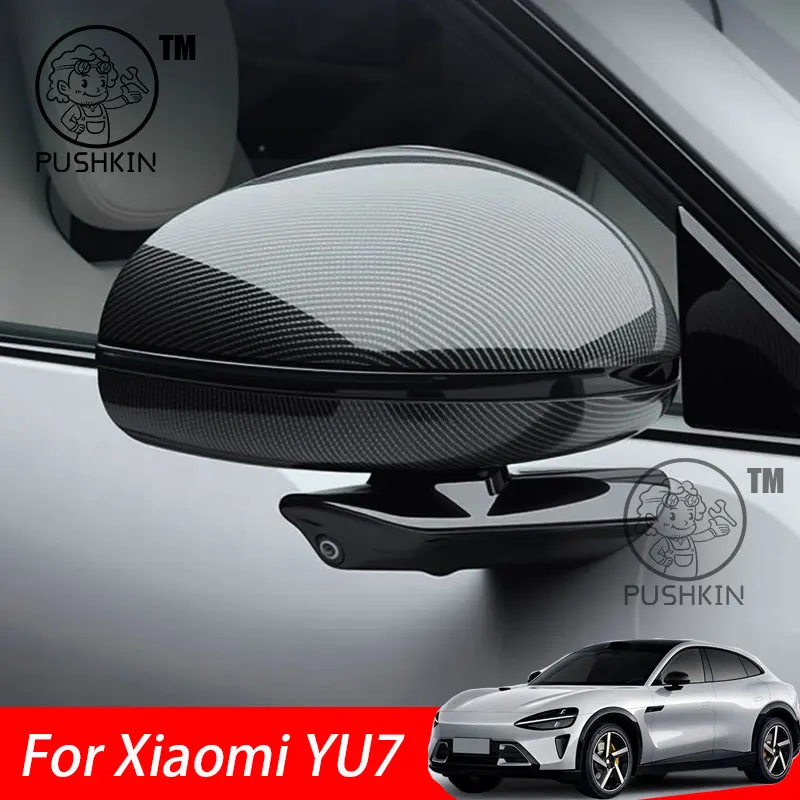 

For Xiaomi YU7 2025 car Rearview mirror ABS Carbon fiber Protectors cover Exterior shell Car Modification Accessories