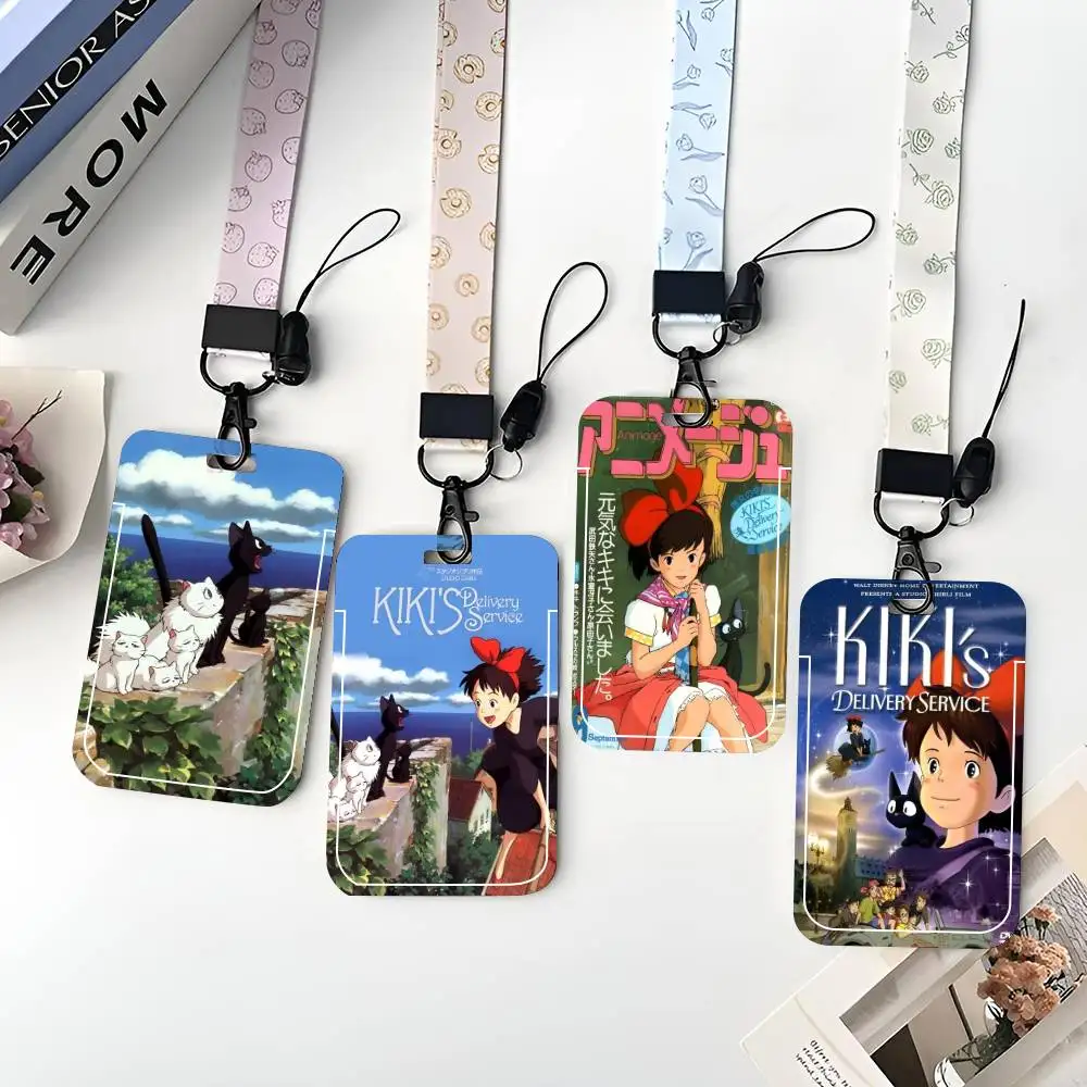 K-Kikis-s D-Delivery S-Service Anime Porta Tarjetas de Identificación, Colgante para Cuello, Porta Credenciales, Lanyards, Llavero, Credencial de Trabajo