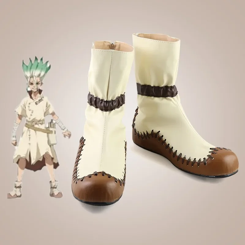 

Dr STONE Ishigami Senku Cosplay Shoes PU Leather Boots Halloween Cosplay Ishigami Senku Prop Custom Made Shoes
