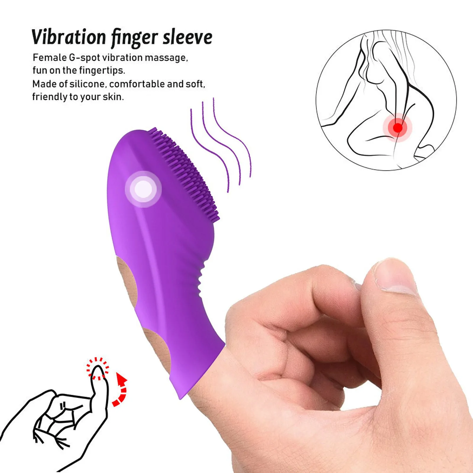 G-Point Vibrating Finger Sleeve For Women Clit Stimulator Masturbation Massager Vagina Vibradores Sex Toys For Adult