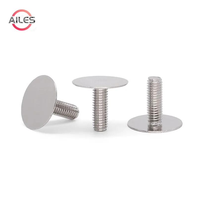 Nickel Plating Big Flat Thin Head Welded Screws M3 M4 M5 Non Standard CM Round Flat Head Bolts