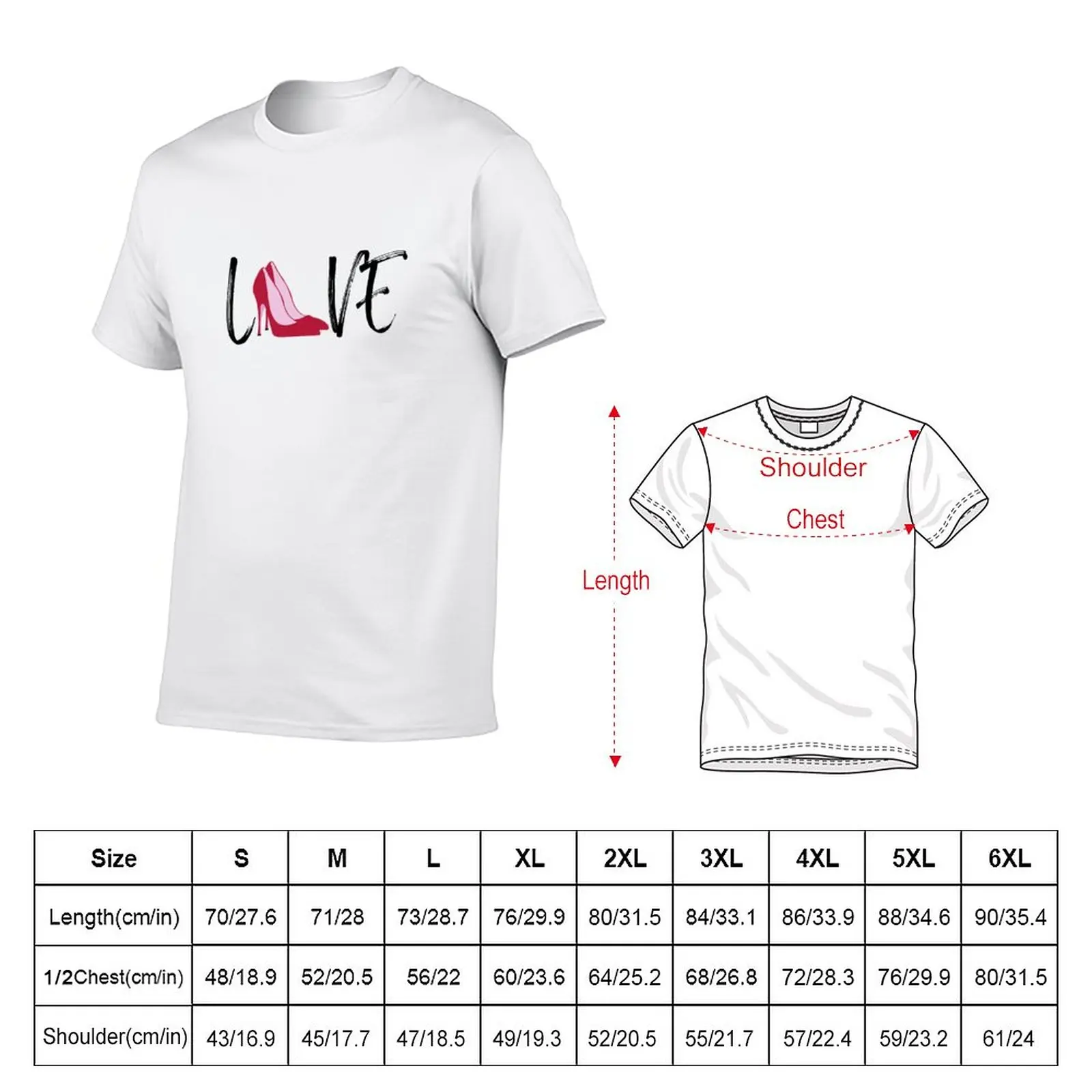 New LOVE SHOE HEELS T-Shirt graphic t shirt blank t shirts anime clothes men graphic t shirts