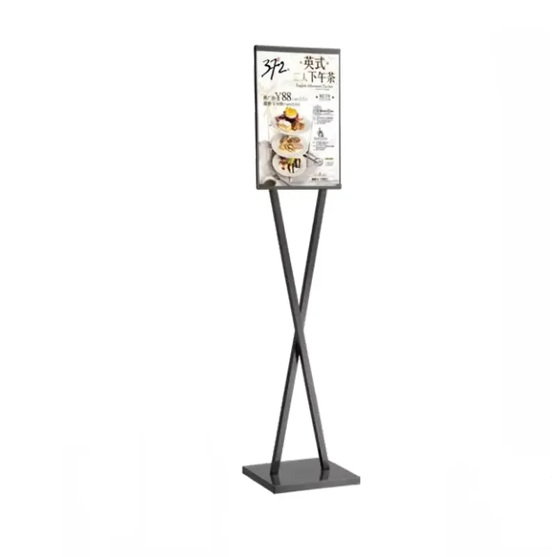 L Shape Type Sign Stand Display Rack for Exhibition Museum Hotel Lobby