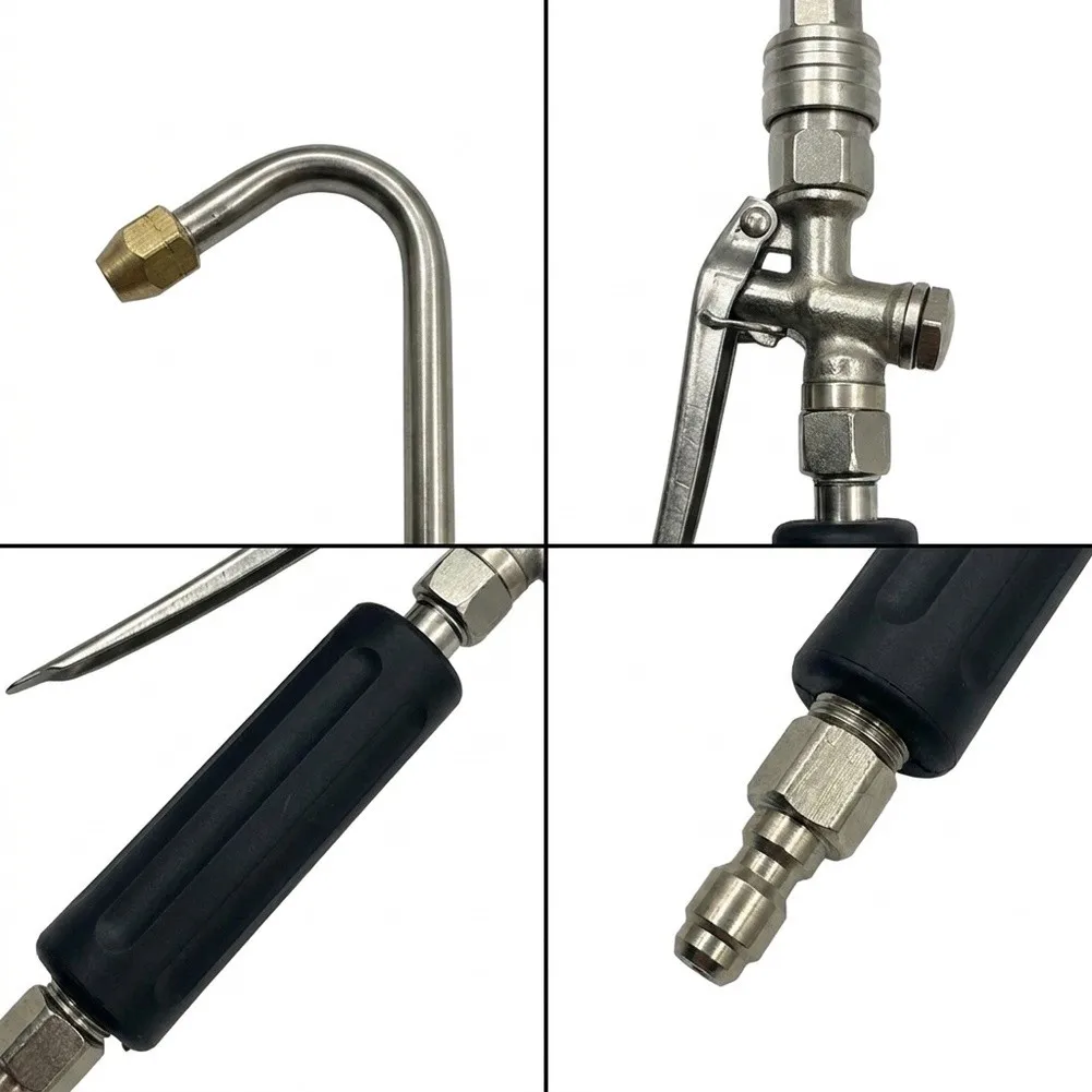 High Pressure Washer Cleaning Extension Rod Fan Shaped Nozzle Quick Connect Replacement Wand For Car Patio Outdoor Washing Parts
