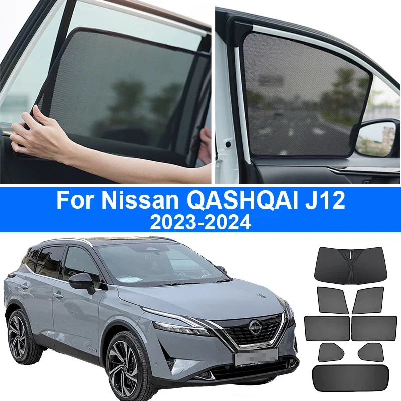 For Nissan QASHQAI J12 2023 2024 Car Front Shield Window SunShade Windshield Rear Side Window Curtain Sun Shade Visor