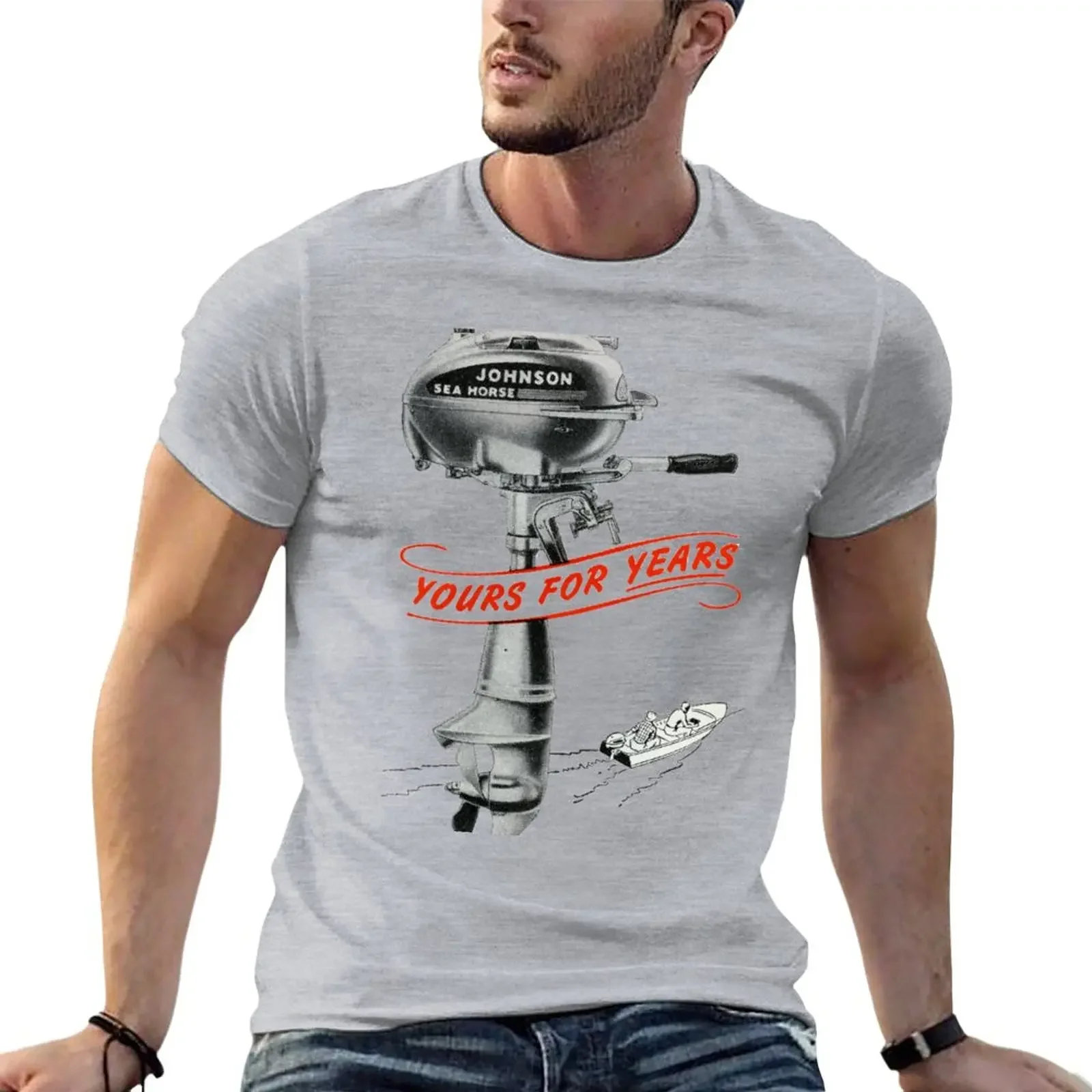 The 1950s Favoured Outboard. Johnson Sea Horse T-Shirt sports fans customizeds mens champion t shirts