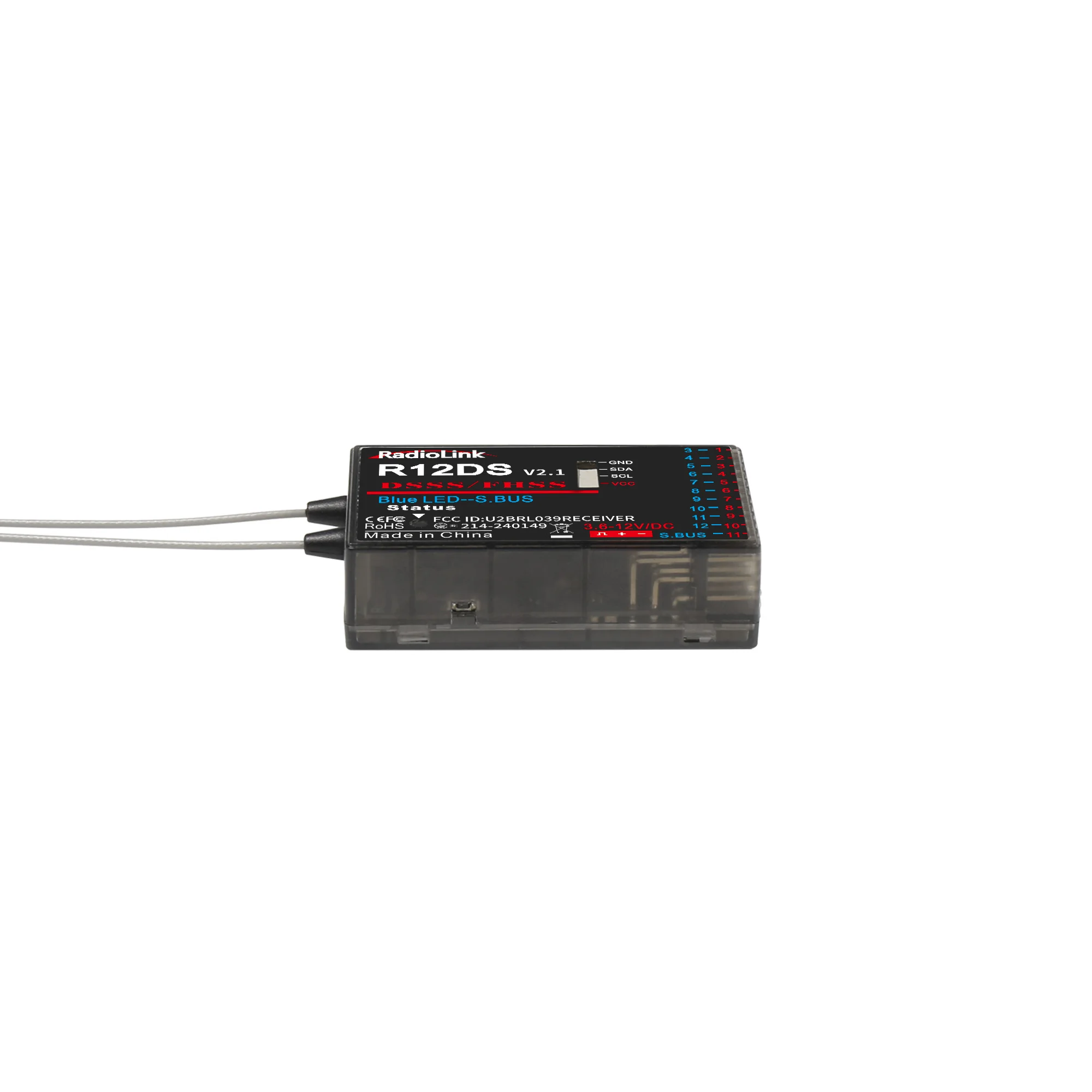 Radiolink R12DS 12CH RC Receiver 12 Channel DSSS & FHSS Support SBUS/PWM Signal for Plane Car AT9 AT9S AT10 AT10II Transmitter