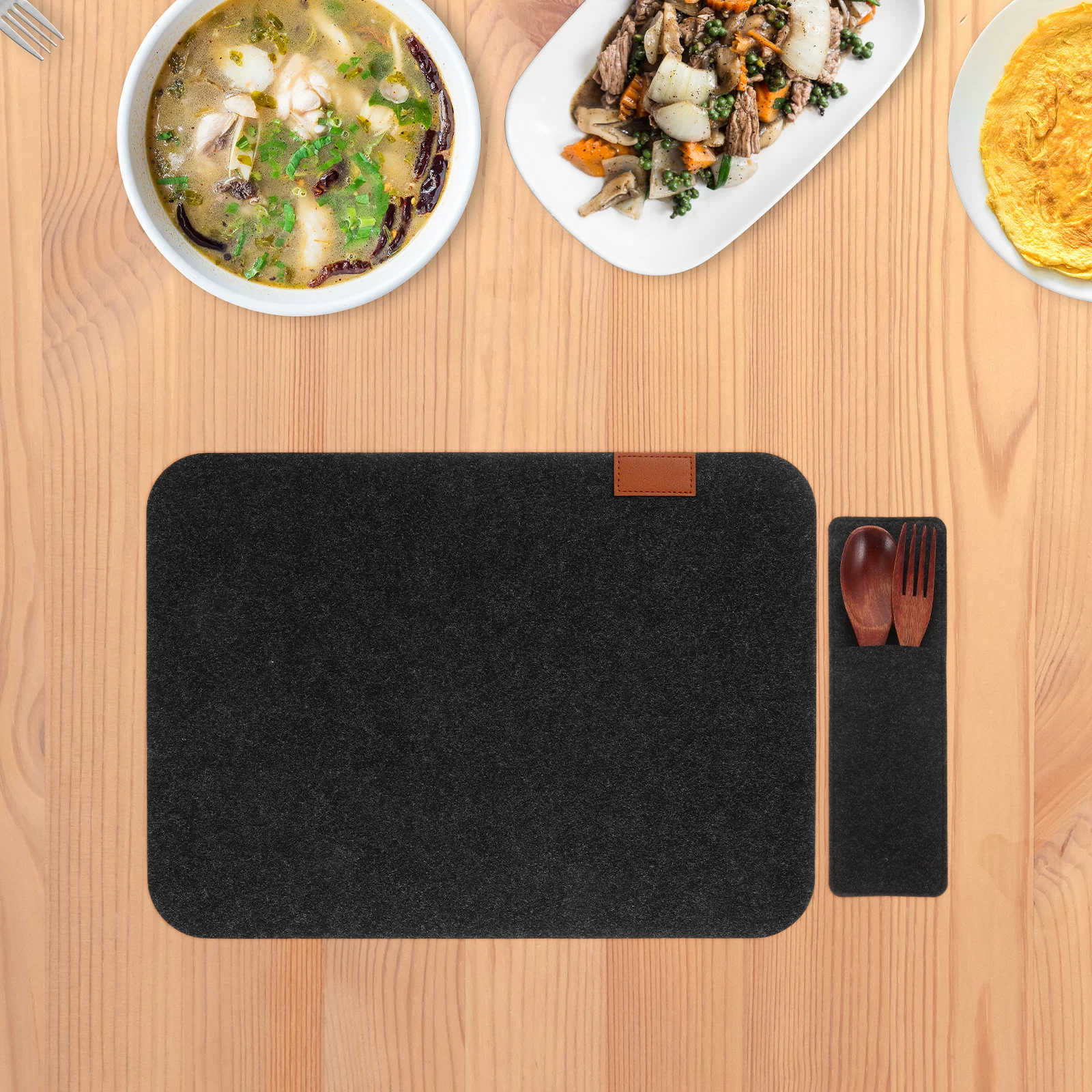 

4 set Heat Proof Placemats Coasters Set Reusable Wipeable Non-Slip Table Mats For Home Restaurant Family Gathering Heat