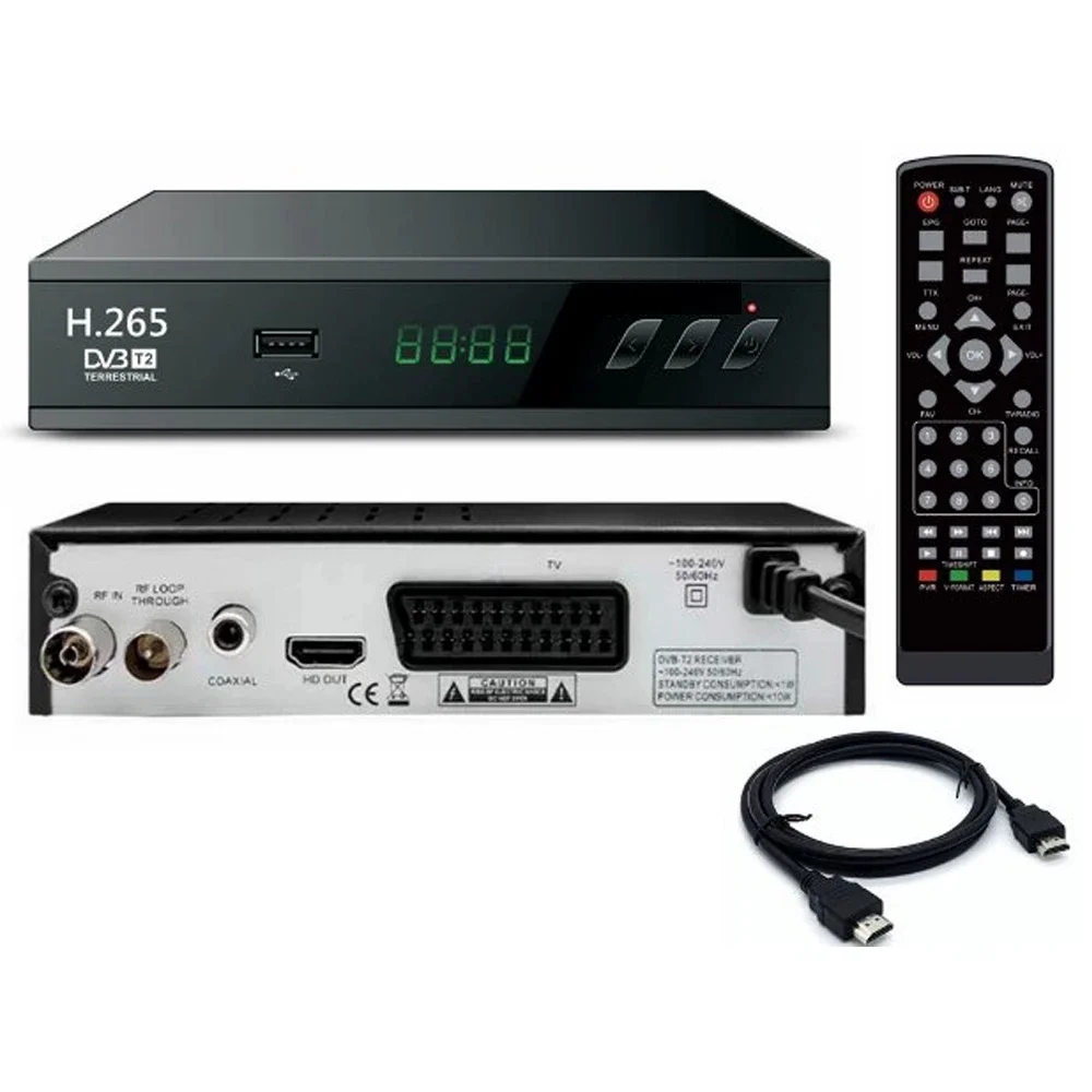 Imagem -02 - Caixa de tv de Radiodifusão Digital Receptor Terrestre hd e Scart Dolby Ac3 H.265 Dvb-t2 t2 Dvb Tdt H265 10bit Novo