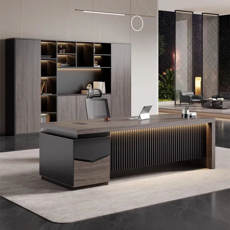 

Workstation Luxury Office Desk Writing Drawers Auxiliary Elegant Computer Desk Seating Escritorio Oficina Office Furniture