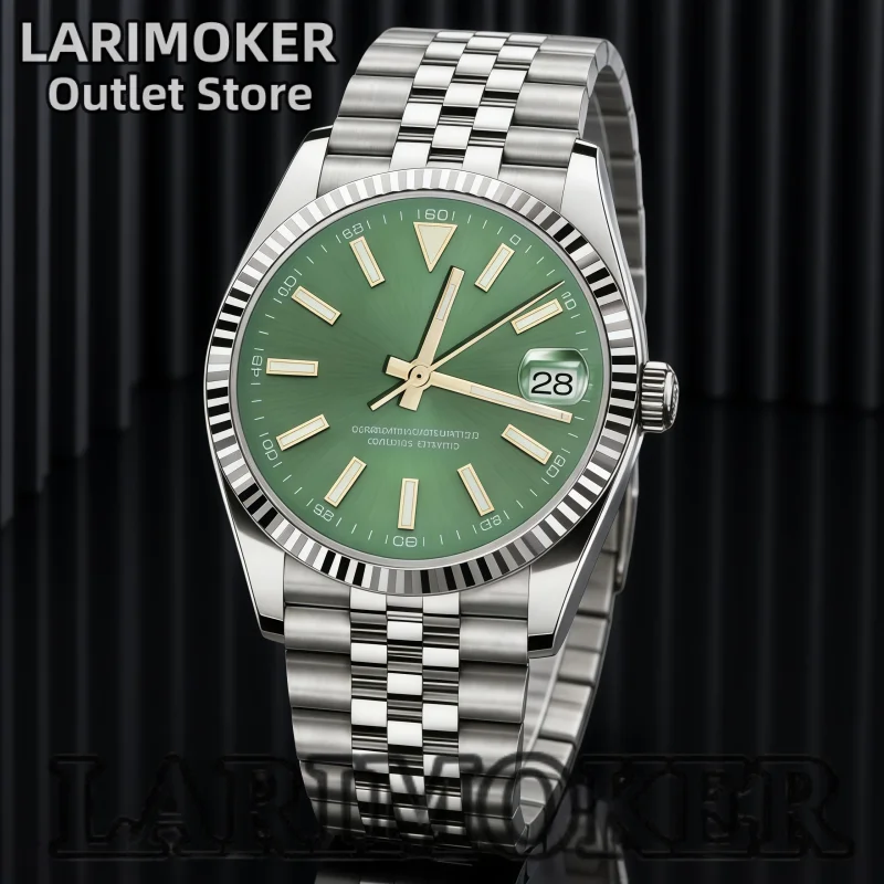 LARIMOKER 36mm 39mm Men's Automatic Mechanical Watch Stainless Steel Green Dial Sapphire Crystal Green Luminous NH35 Movement