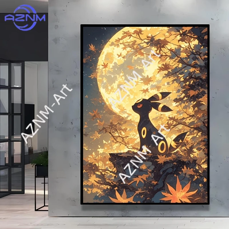 Pintura en lienzo de Anime clásico Pokemon Umbreon Flareon, impresiones artísticas de pared de Anime, póster HD, imagen impresa, decoración para el hogar y la sala de estar