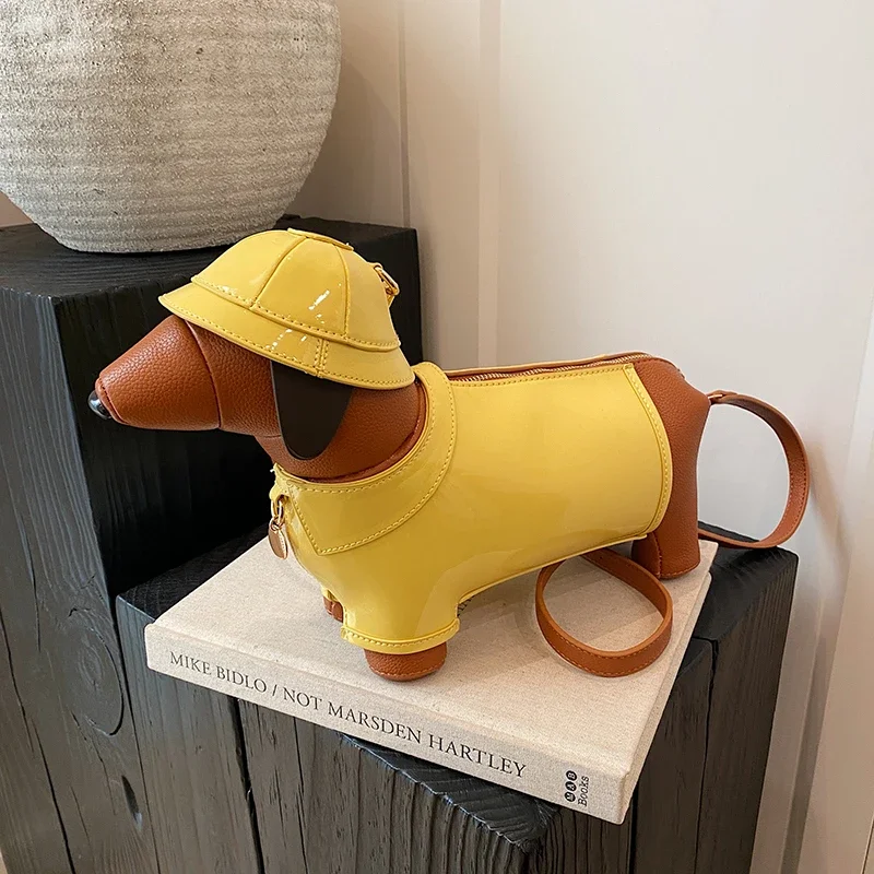 

Fashion Exquisite Yellow Dog PU Barrel-shaped Shoulder Bags Hot Trendy Super Cool Personality Crossbody Bags for Women 2025 New