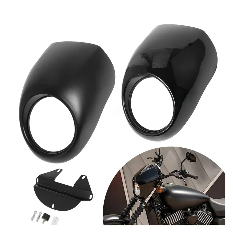 ل هارلي دينا ستريت بوب سبورتستر XL 883 1200 1986-Up أجزاء دراجة نارية 5 3/4 "المصباح هدية الرجعية الجبهة ضوء قناع القلنسوة