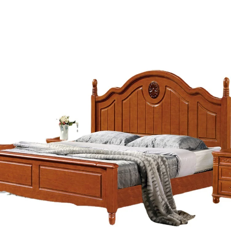 # Nordic Modern Simple Design Solid Wood Bed King Size Double Bed For Master Bedroom And French