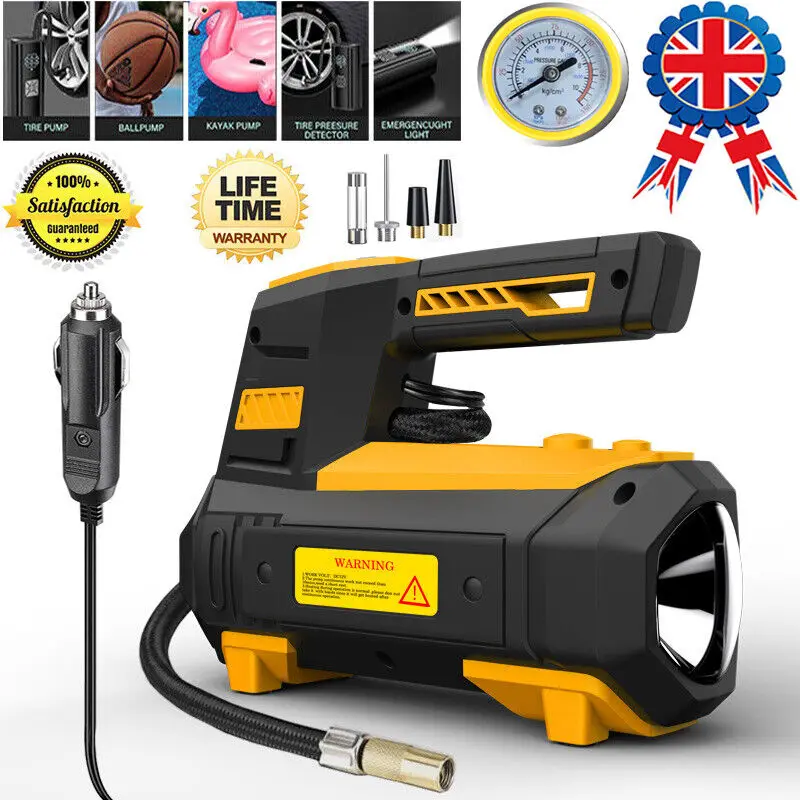 150PSI 120W Portable Electric Air Compressor Multi-purpose Tools Tyre Air Pump Bicycle Car Tyre Inflator