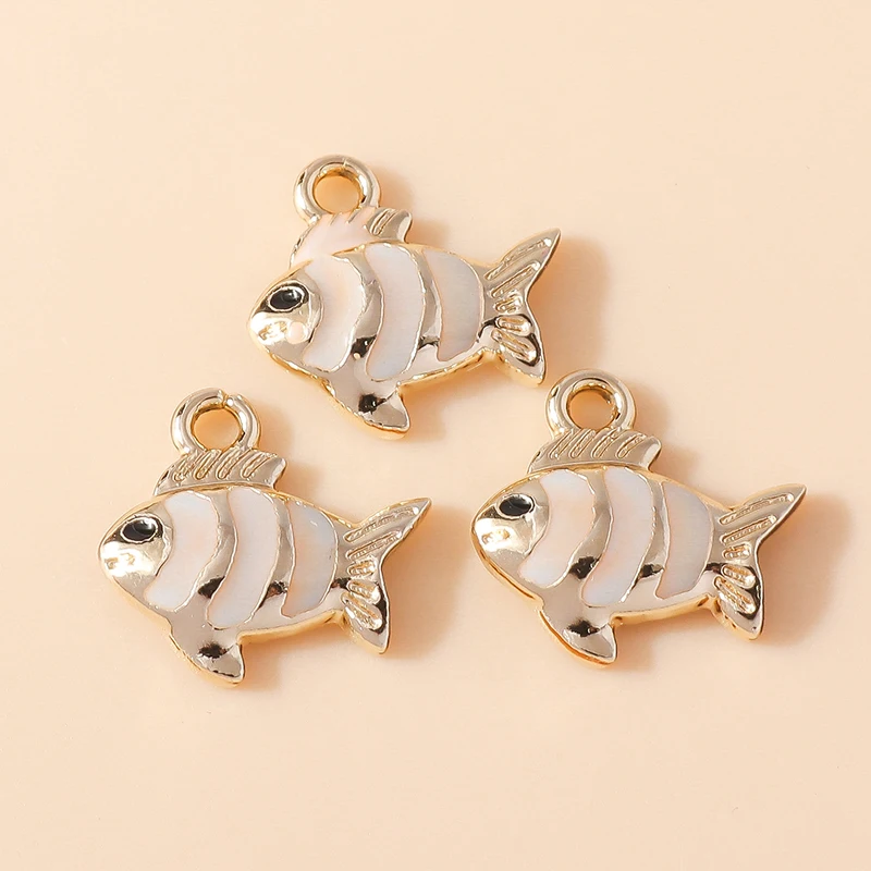 Leslie 10 Stück neue Cartoon bunte Herz Goldfisch Clown Fisch Charms Anhänger für Schlüsselanhänger Ohrringe DIY Schmuckherstellung Zubehör – Detail 21