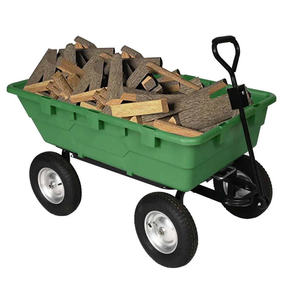 Poly Farm Garden Tool Cart, Four Wheel Cart, Gardening Tools, Foldable Bucket, Heavy Truck, Household, Courtyard Use