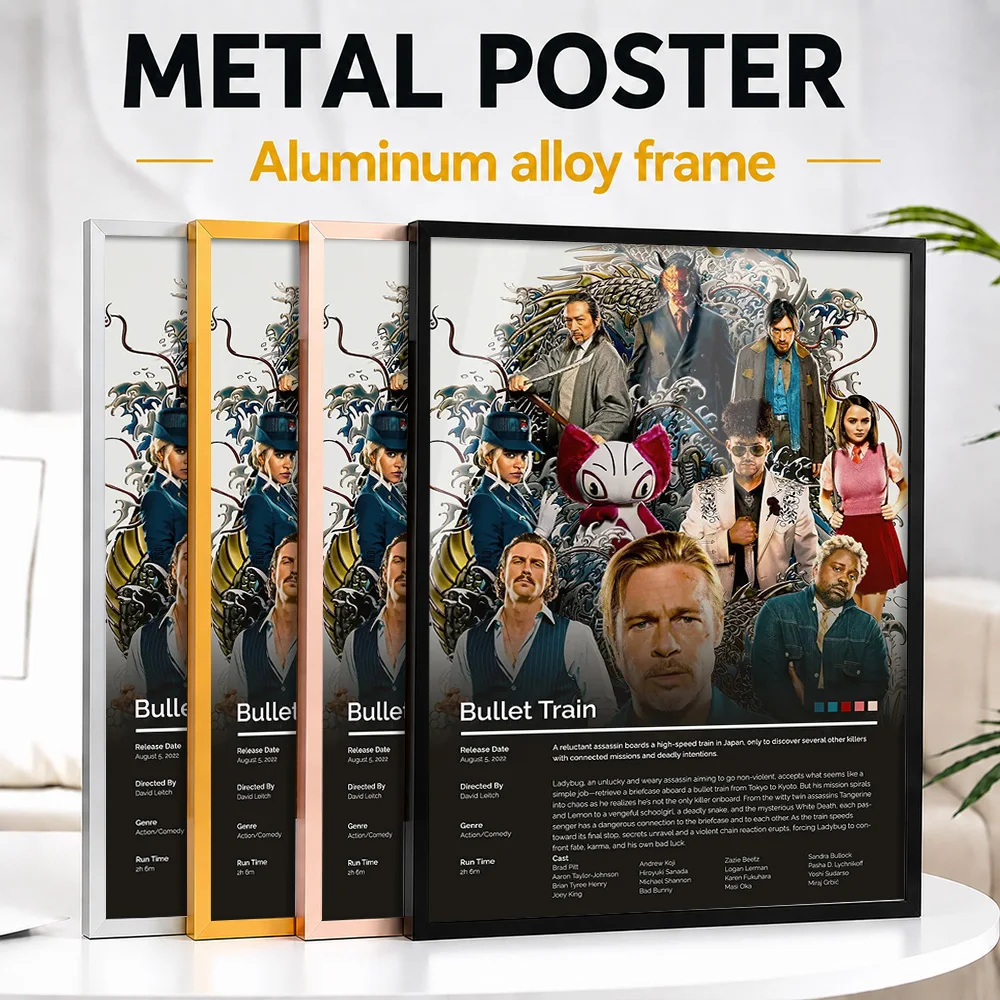 Bullet Train Movie Metal Poster With Aluminum Alloy Frame Personalized Screen Tribute Wall Art Ideal For Theater Or Story Lovers