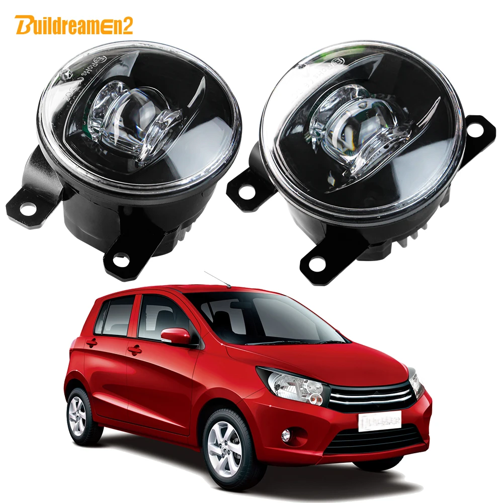 2 X 30W H11 LED Lens Fog Light Assembly For Suzuki Celerio Cultus 2014-2023 Adjustable Car Front Bumper Fog Lamp High Bright