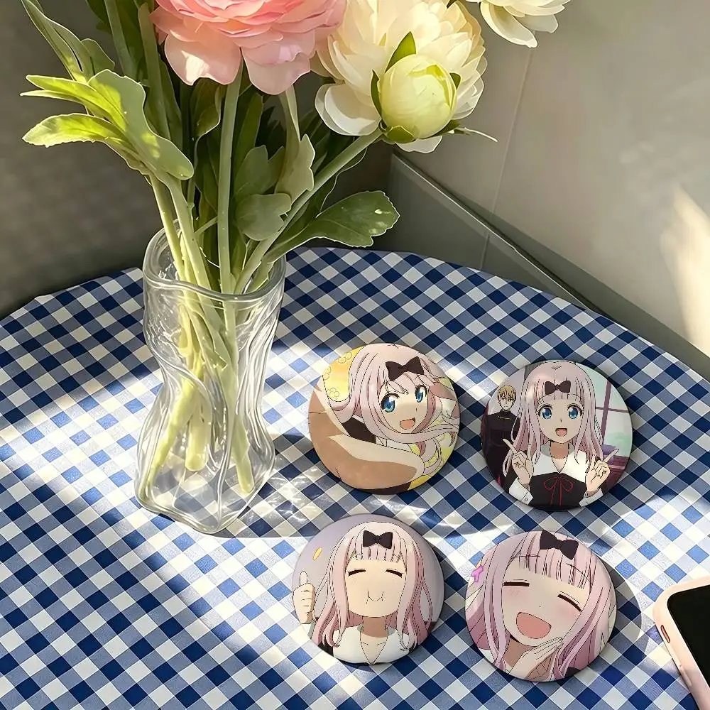 1pc Chika Fujiwara Anime Characters Cartoon Style Badge Brooches On Backpack Decoration Round Enamel Pins For Accessorys