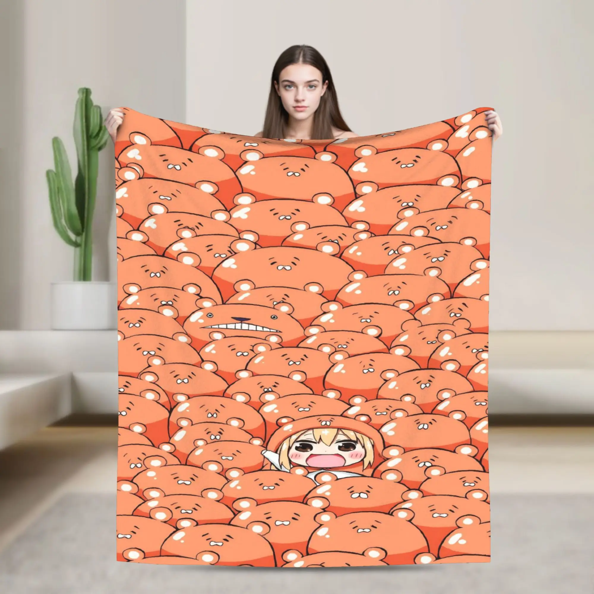 Himouto Umaru Chan Anime Flannel Blankets  Super Soft Throw Blanket for Couch Chair Street Trend Bedspread Sofa Bed Cover