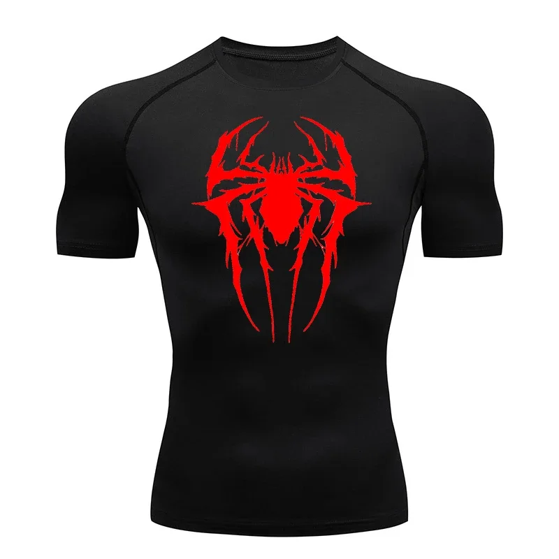 Spider Graphic Compression Shirt Men Fitness Gym Sport Running T-Shirt Rashgard Tops Tee Quick Dry Short Sleeve Tshirts For Men