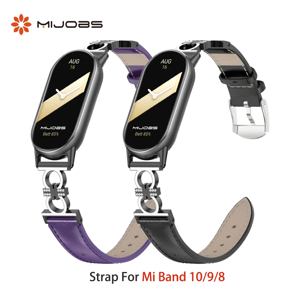 Strap for Mi Band 10 9 8 Watch Band For Mi Band 9 For Xiaomi Mi Band 8 Leather Wristband for Mi Band 10 9 8 NFC Global Version
