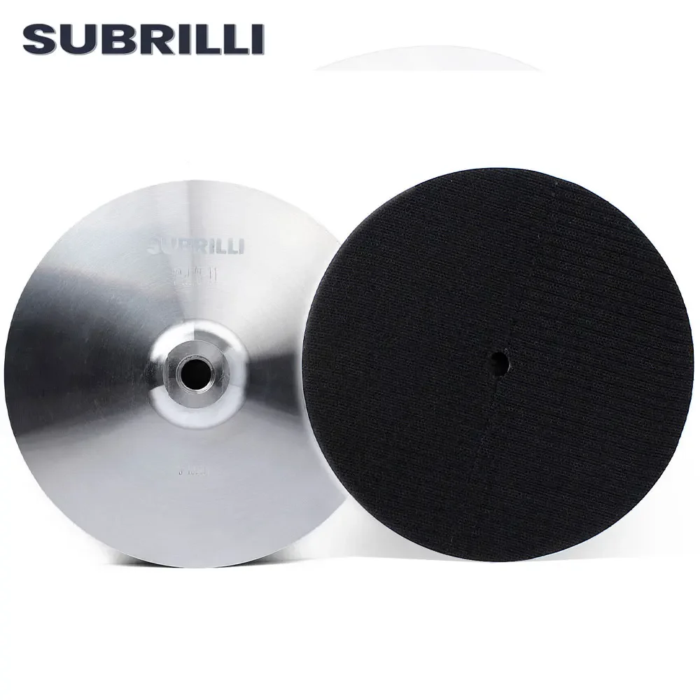 Subrilli 7 Polegada almofada de apoio de alumínio para polidor diamante polimento lixa disco suporte m14 5/8 "-11 capô abrasivo
