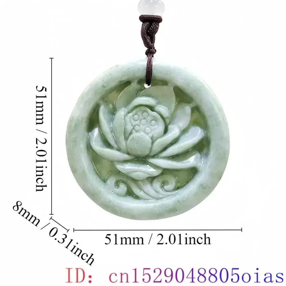 Light Green Natural Jade Flower Heart Pendant Necklace Real Jewellery Carved Gemstone Fashion Charm Amulet Gifts for Women Men view 2