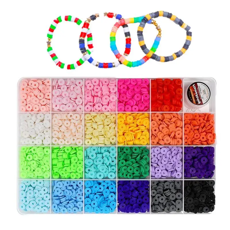 

Bracelet Making Clay Bead Kit 2500pcs Bracelet Necklace Making Beads Kit Creative Clay Beads DIY for Parent-Child Interaction