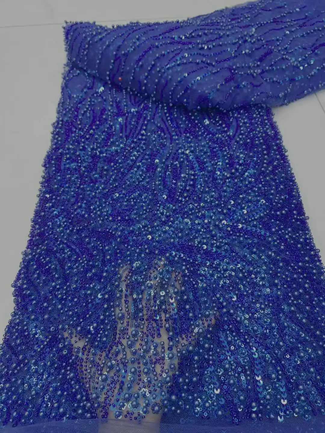 Модная французская сетчатая вышивка бисером, кружевная ткань для жениха с блестками, африканская нигерийская ткань для свадебного платья, женское шитье