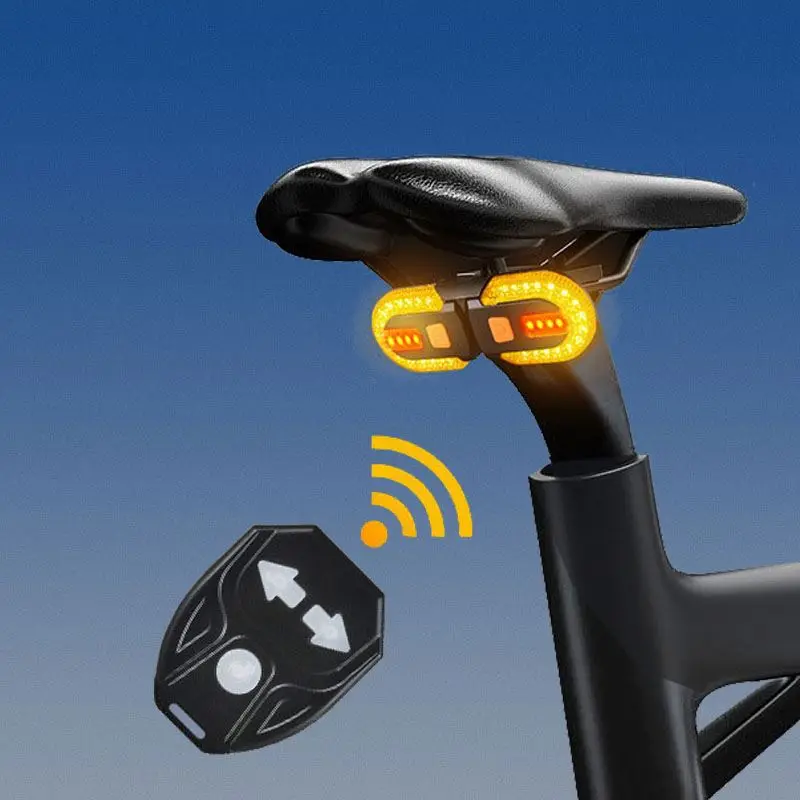2026 Bike Tail Lights Turn Signal Led Lamp Front Rear For Safety Warning Wireless Remote USB Rechargeable Bicycle Lights Back