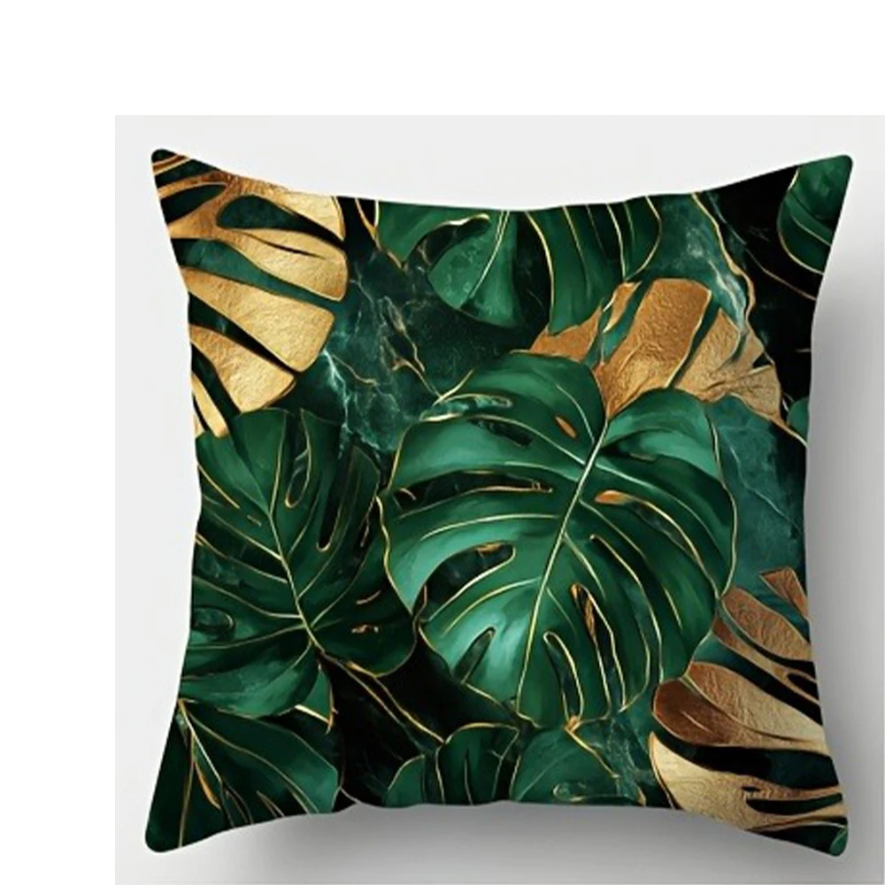 Tropical Monstera Leaf Opulent PillowcasesLiving Room Sofa Cushion Cover, Soft and Comfortable, Bedroom Room Decoration