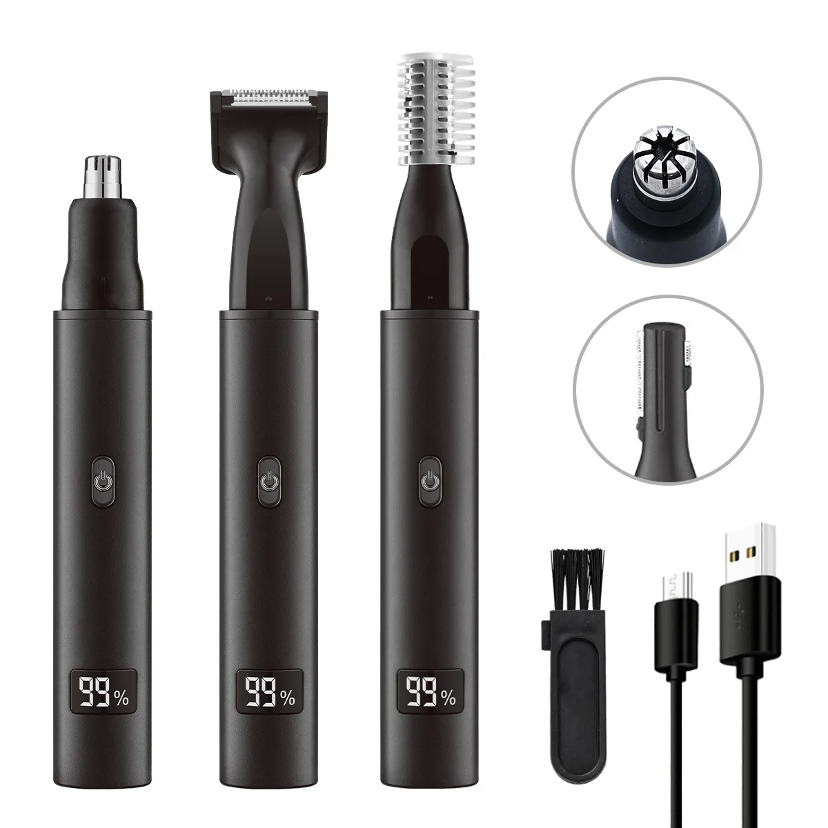 Electric Nose Ear Hair Trimmer Painless Rechargeable Eyebrow Beard Hair Clipper Shaver Nose Hair Trimmer