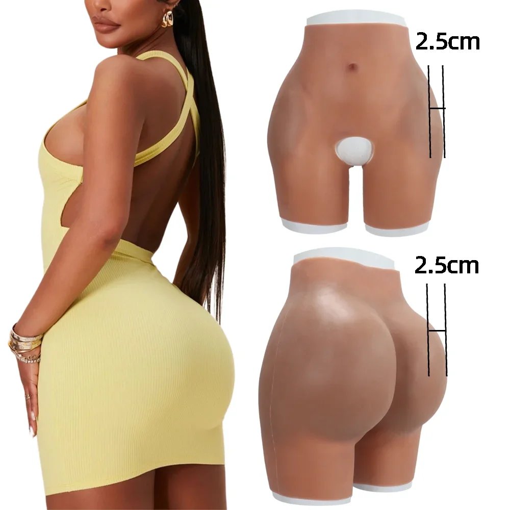 

Silicone Butt Hip Enhancement Women Open Crotch Pants Artificial Hip Shaper Padded Cosplay African Woman Plus Size Wear