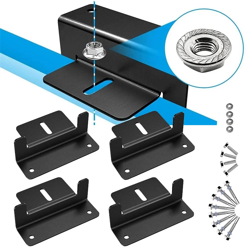 4Pcs Units Solar Panel Mounting Bracket Kits PV Panel Roof Solar Panel Aluminum Mounting Z Type Bracket For Car Boat RV Yacht