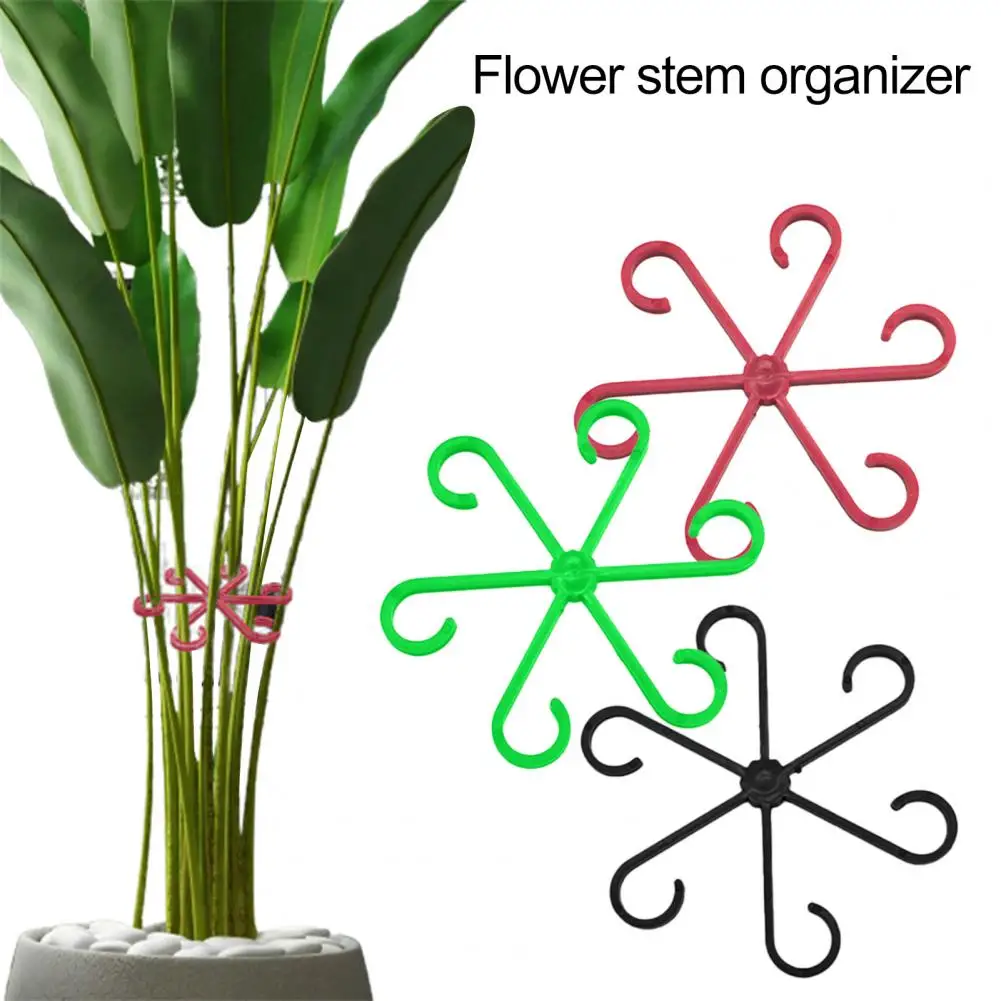 Flower Stem Gathering Rack Plant Stem Support Clips Durable Vine Clamps for Indoor Outdoor Use Reusable Plastic for Securing